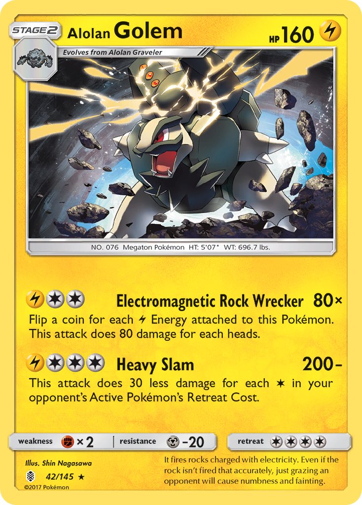 Guardians Rising Alolan Golem [Cosmos-Holo] Pokémon card